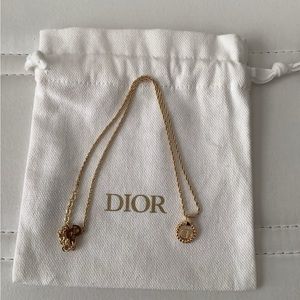 Authentic Christian Dior Vintage Gold Rope Logo Princess Necklace